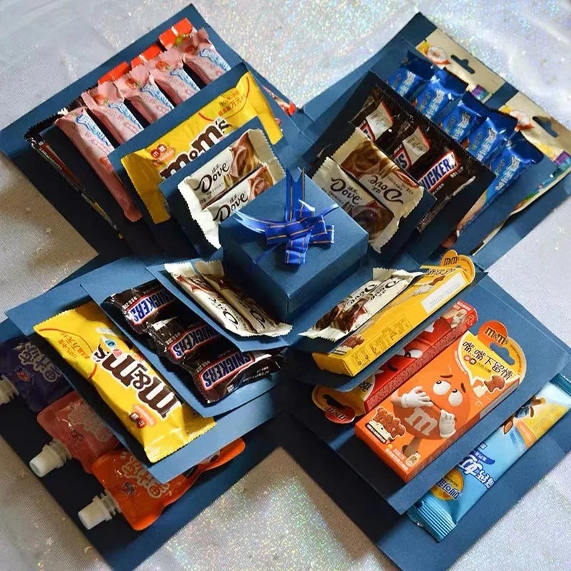 SUENTA Überraschungsbox Für Liebste Mit Gratis Schmetterlingen Blau
