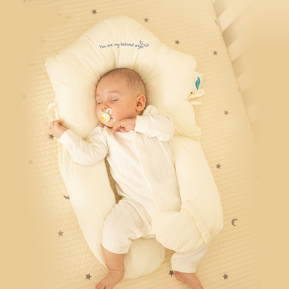 SUENTA Infant Hug Sleep Pillow for Newborns - Calming Anti-Startle Sleeping Cushion with Gentle Chest Pressure & Breathable Cotton Cover for Crib