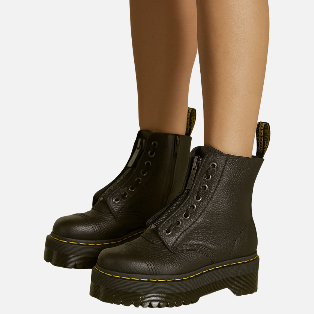 SUENTA Unisex-Stiefel Mit Absatz Bequeme Lederstiefel Unisex-Stiefel