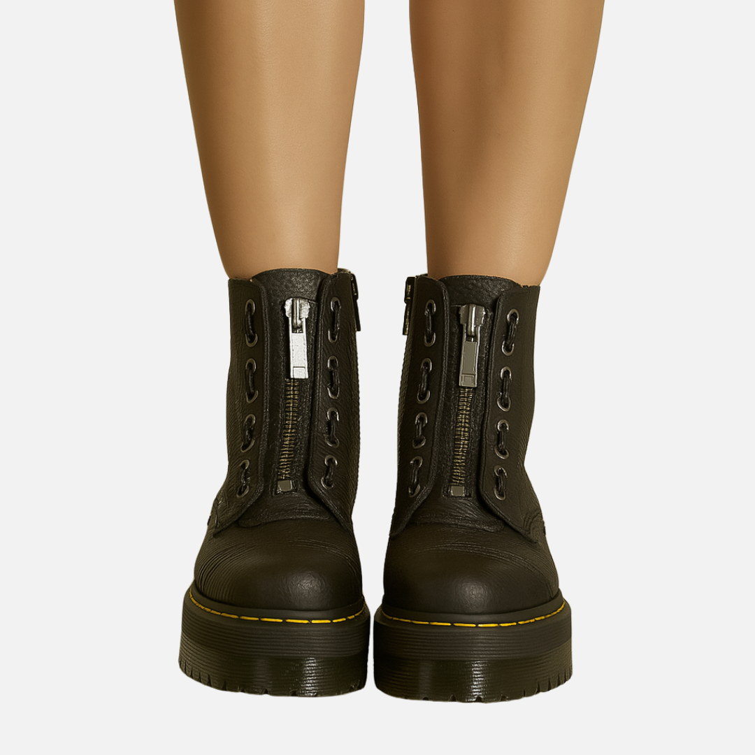 SUENTA Unisex-Stiefel Mit Absatz Bequeme Lederstiefel Unisex-Stiefel