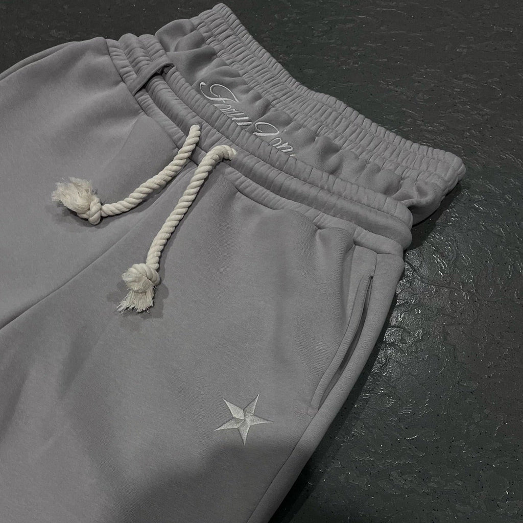SUENTA Unisex Baggy Jogginghose Weicher Polyester-Viskose-Mischung Verstellbarem Bund Grau