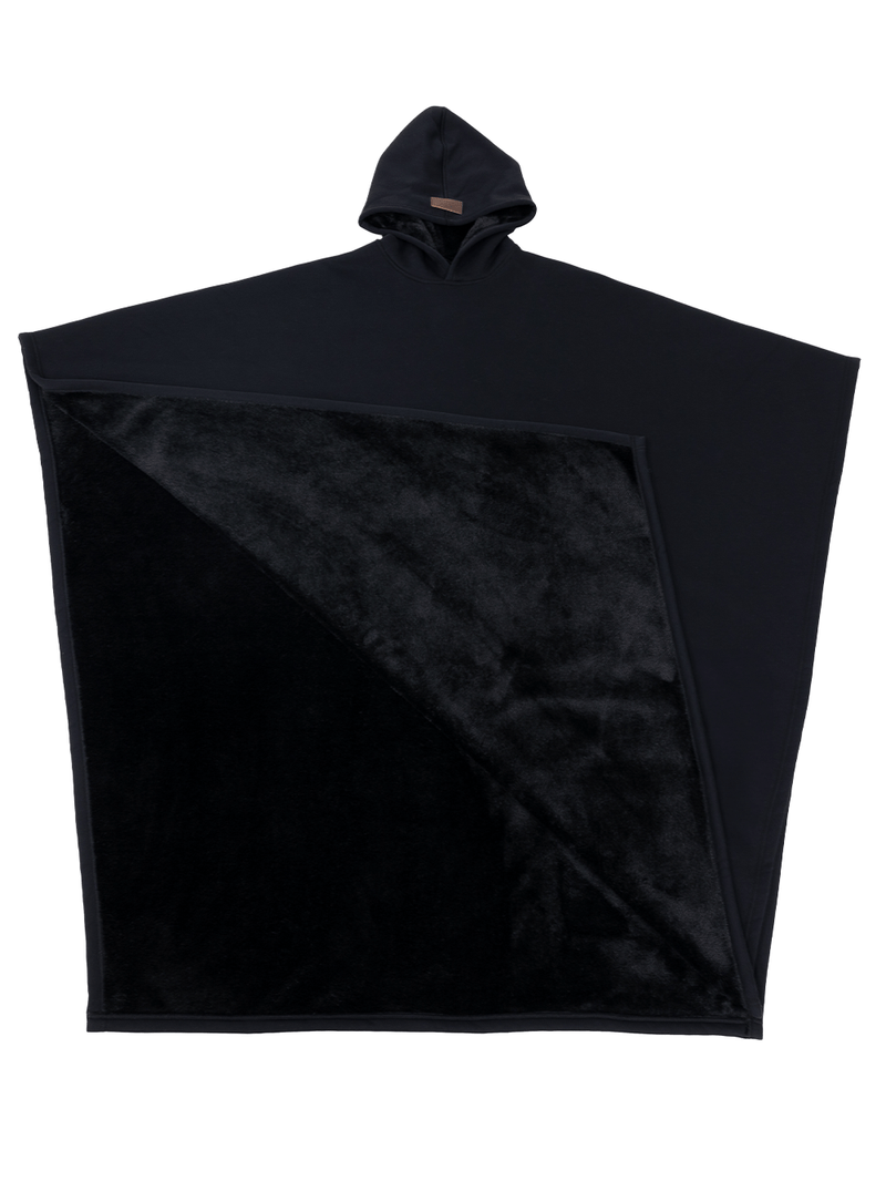 SUENTA Unisex Poncho Mit Kapuze Fleecefutter Oversize Wärme Einheitsgröße