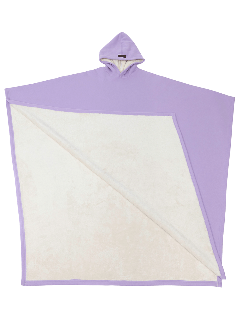 SUENTA Unisex Poncho Mit Kapuze Fleecefutter Oversize Wärme Lila Einheitsgröße