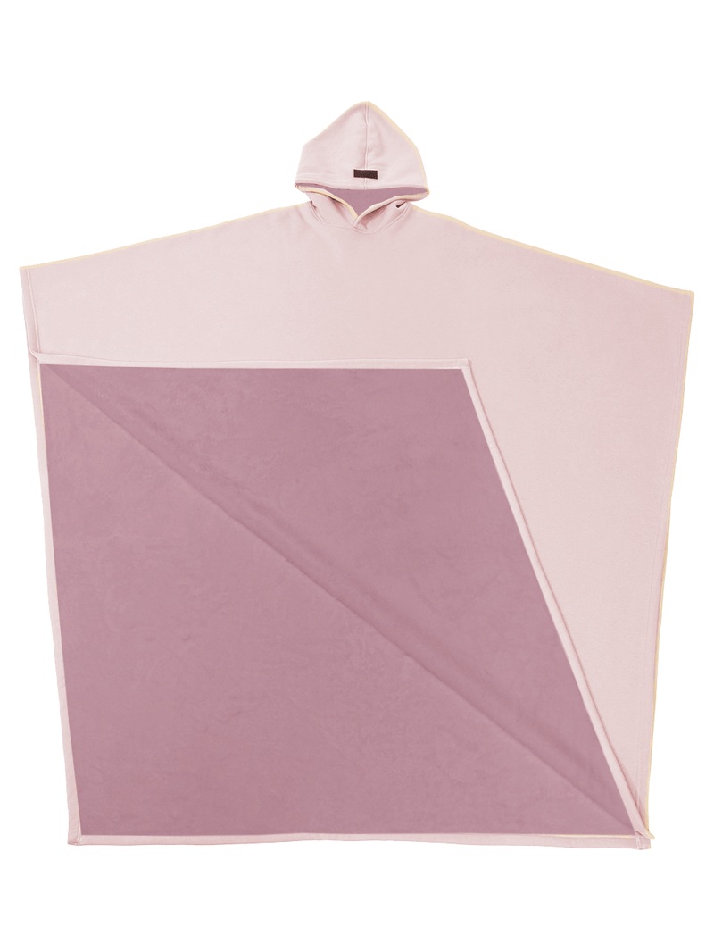 SUENTA Unisex Poncho Mit Kapuze Fleecefutter Oversize Wärme Rosa Einheitsgröße