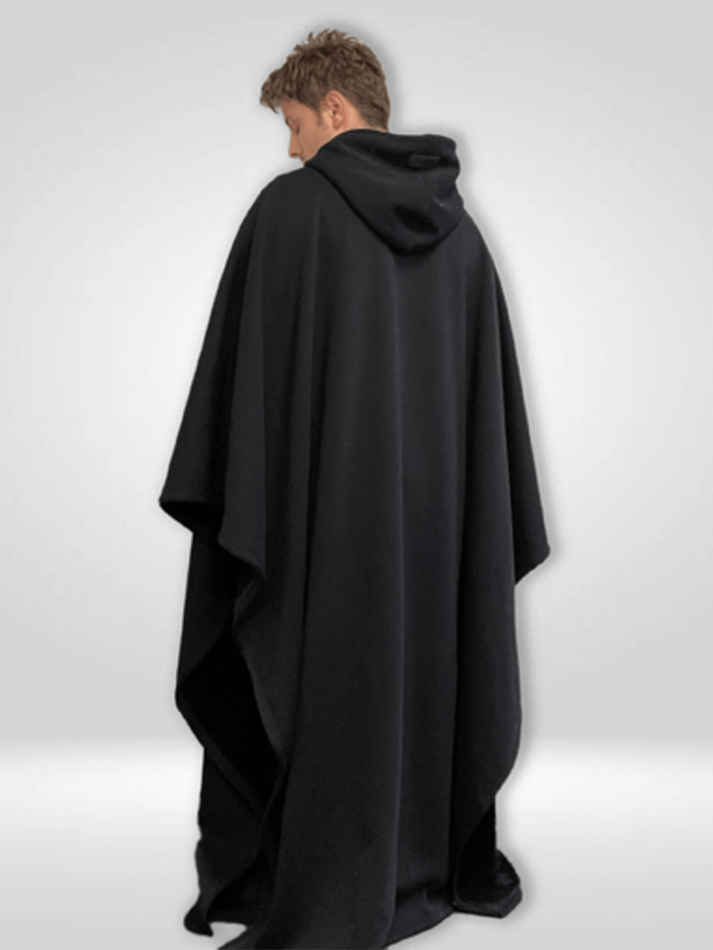 SUENTA Unisex Poncho Mit Kapuze Fleecefutter Oversize Wärme