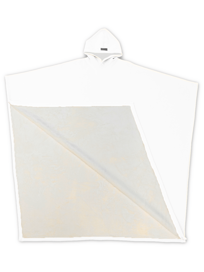 SUENTA Unisex Poncho Mit Kapuze Fleecefutter Oversize Wärme Weiß Einheitsgröße
