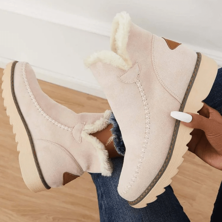 SUENTA Damen Winterschuhe Komfortabel Kuschelige Weich Warm Sohle - Winterstiefel