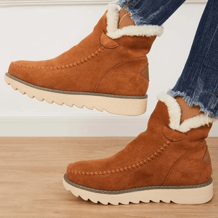 SUENTA Damen Winterschuhe Komfortabel Kuschelige Weich Warm Sohle - Winterstiefel