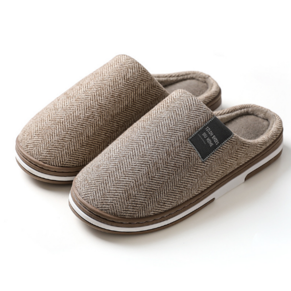 SUENTA Freizeit Hausschuhe Unisex Warm Bequeme Passform Material Braun