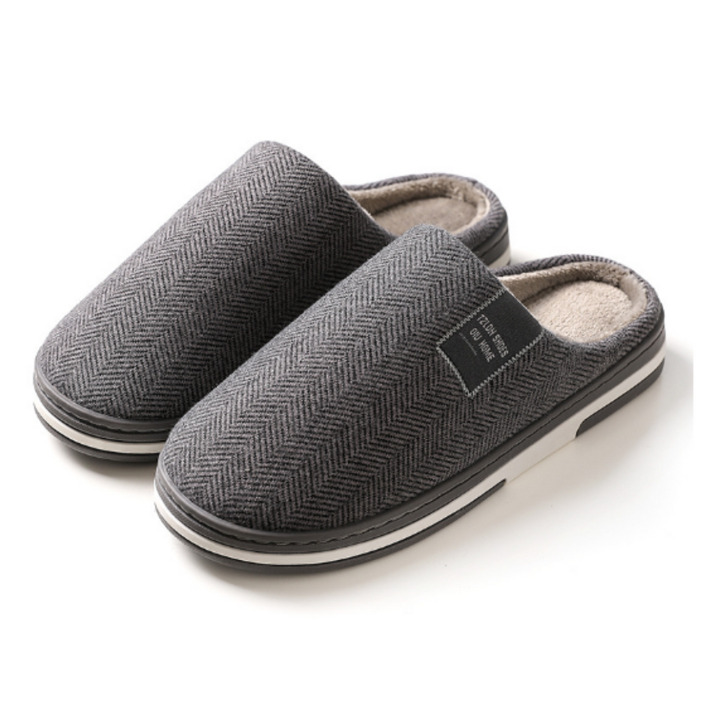 SUENTA Freizeit Hausschuhe Unisex Warm Bequeme Passform Material Dunkelgrau