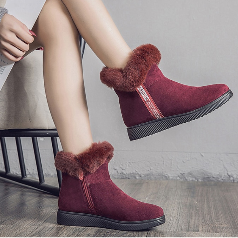 SUENTA Damen Kuschelige Schuhe mit Innenfutter Bequem Warm - Winterstiefel