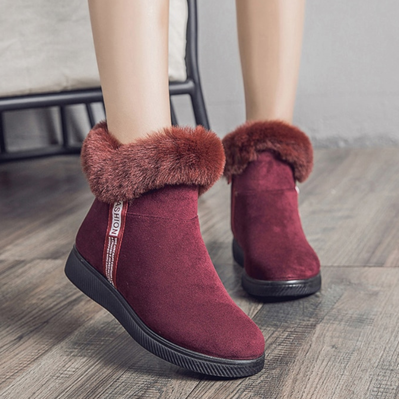 SUENTA Damen Kuschelige Schuhe mit Innenfutter Bequem Warm - Winterstiefel