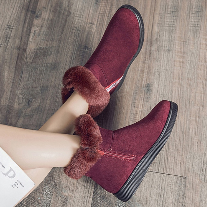 SUENTA Damen Kuschelige Schuhe mit Innenfutter Bequem Warm - Winterstiefel