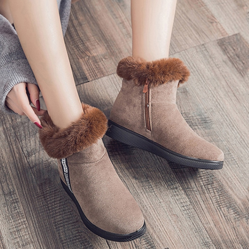 SUENTA Damen Kuschelige Schuhe mit Innenfutter Bequem Warm - Winterstiefel