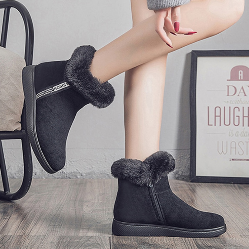 SUENTA Damen Kuschelige Schuhe mit Innenfutter Bequem Warm - Winterstiefel