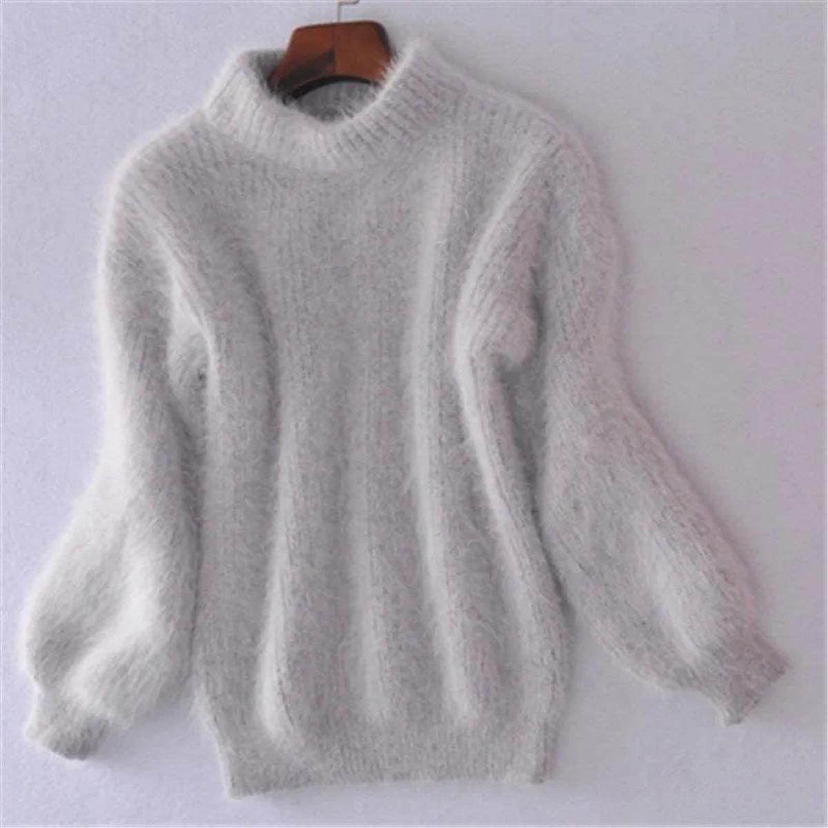 Damaris | Damen Weicher Flauschiger Winterpullover mit hohem Kragen