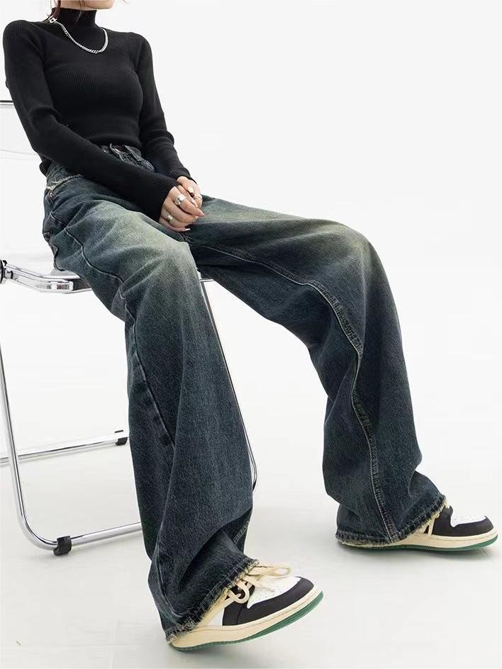 SUENTA Vintage-Jeans Boyfriend-Fit Lockere Passform Baumwolle Polyester