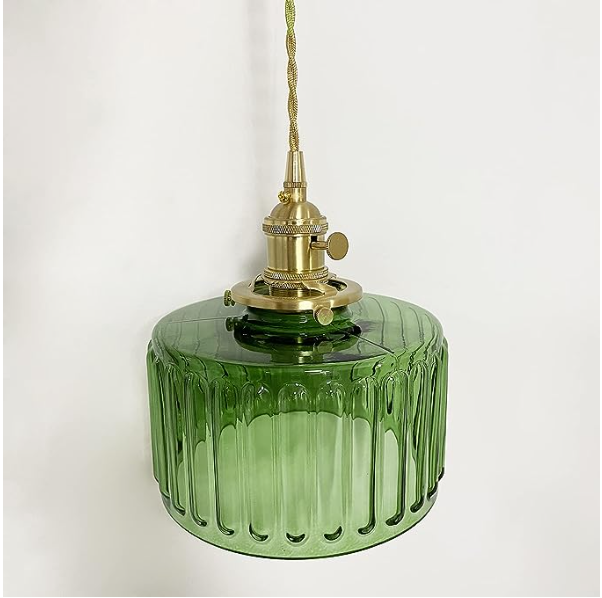SUENTA Vintage Krystallen-Hängelampe Zylinderglas-Hängeleuchte