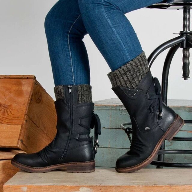 SUENTA Santana Damen Stiefeletten - Komfort mit Leder-Einlegesohle Schwarz