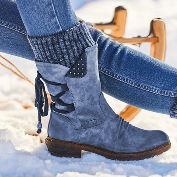 SUENTA Santana Damen Stiefeletten - Komfort mit Leder-Einlegesohle Blau