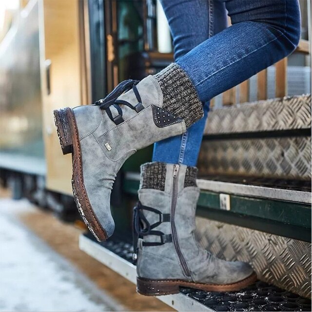 SUENTA Santana Damen Stiefeletten - Komfort mit Leder-Einlegesohle Grau