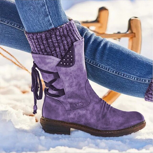 SUENTA Santana Damen Stiefeletten - Komfort mit Leder-Einlegesohle Lila