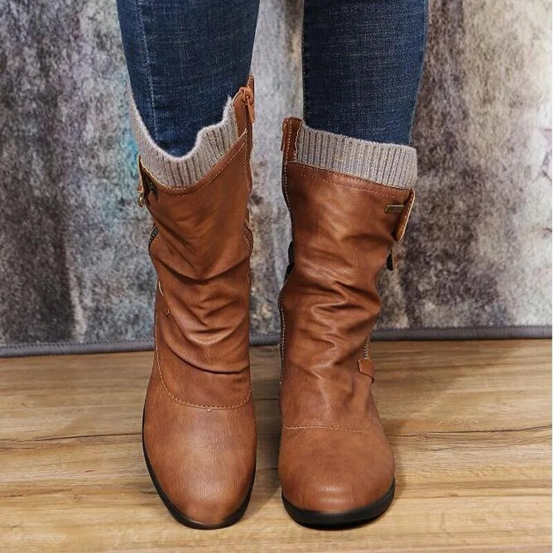 SUENTA Damen Winterstiefel Super Komfortable Kuschelige Sohle
