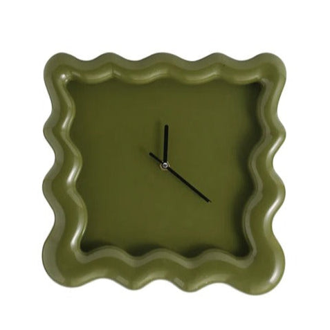 SUENTA Wanduhr ABS Kunststoff 30x30x2,5 Cm Minimalistisches Design Grün