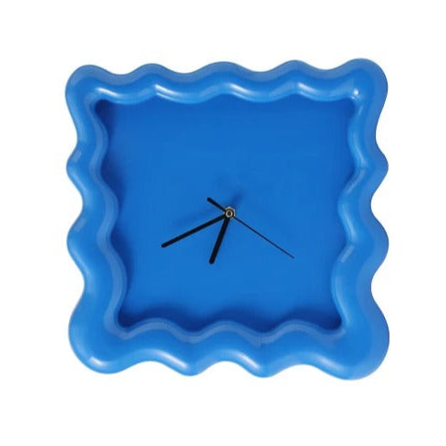 SUENTA Wanduhr ABS Kunststoff 30x30x2,5 Cm Minimalistisches Design Blau