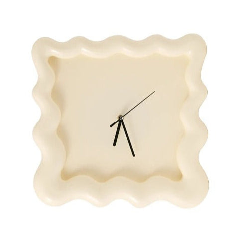 SUENTA Wanduhr ABS Kunststoff 30x30x2,5 Cm Minimalistisches Design Milchweiß