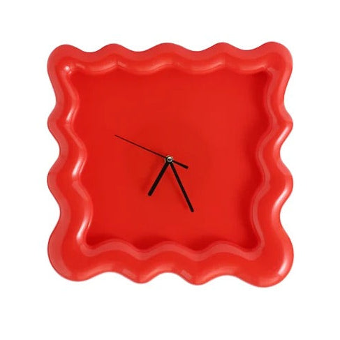 SUENTA Wanduhr ABS Kunststoff 30x30x2,5 Cm Minimalistisches Design Rot