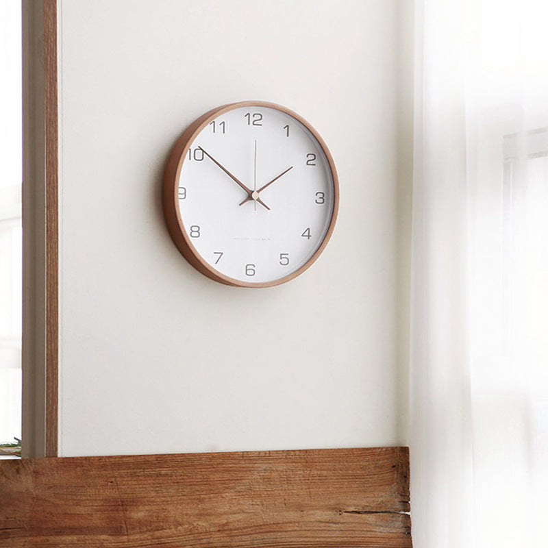 SUENTA Wanduhr Tidblock Graue Hochwertiges Holz Leise Quarzwerk