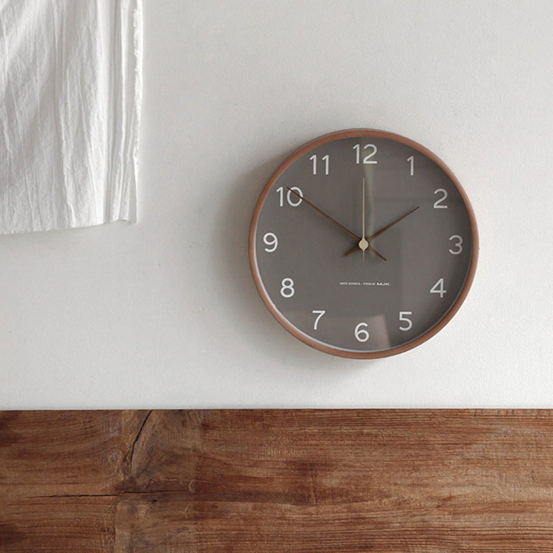 SUENTA Wanduhr Tidblock Graue Hochwertiges Holz Leise Quarzwerk