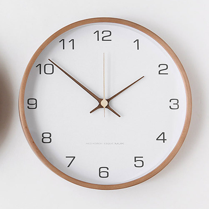 SUENTA Wanduhr Tidblock Graue Hochwertiges Holz Leise Quarzwerk Weiß