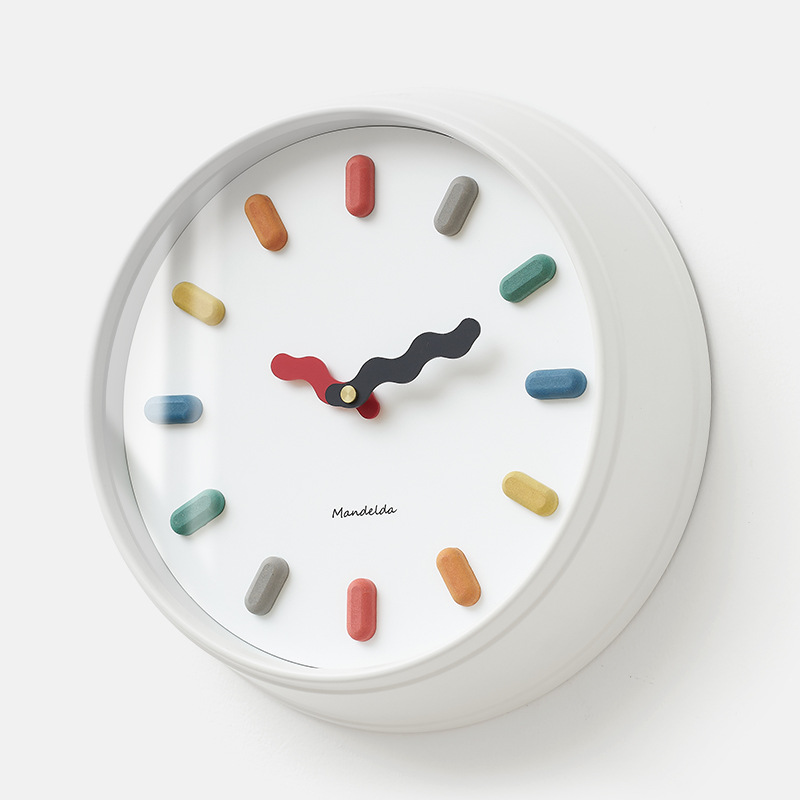 SUENTA Wanduhr Stille Bewegung Minimalistisches 3D-Design Raumdeko Weiß Mit Glasrahmen