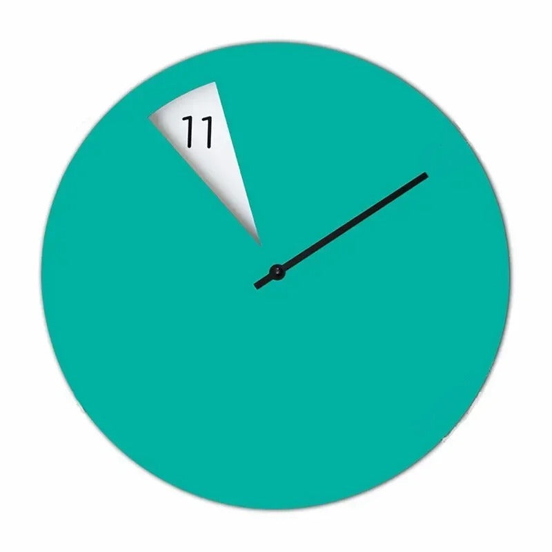 SUENTA Wanduhr Rund Schlank Glatte Oberfläche Minimalistisch Grün 12 Zoll