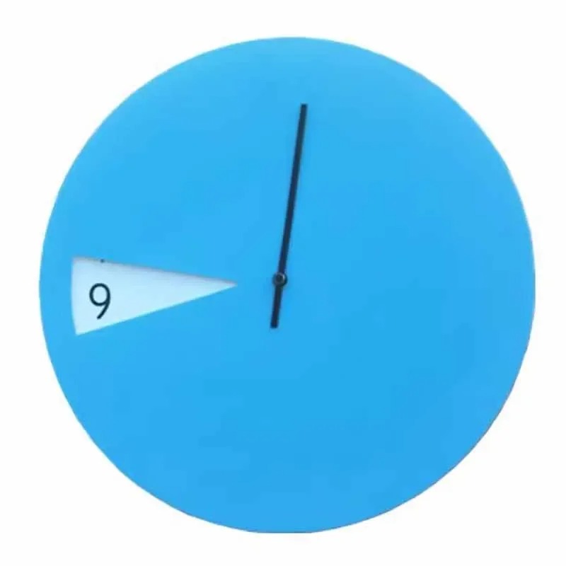 SUENTA Wanduhr Rund Schlank Glatte Oberfläche Minimalistisch Blau 12 Zoll