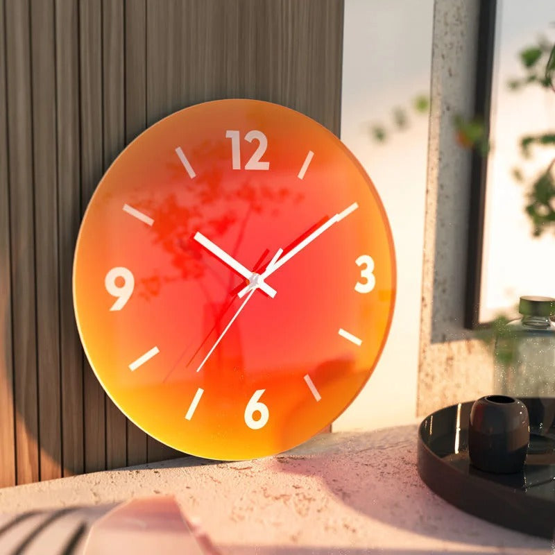 SUENTA Wanduhr Transparenten Glasziffe Leises Uhrwerk Materialien