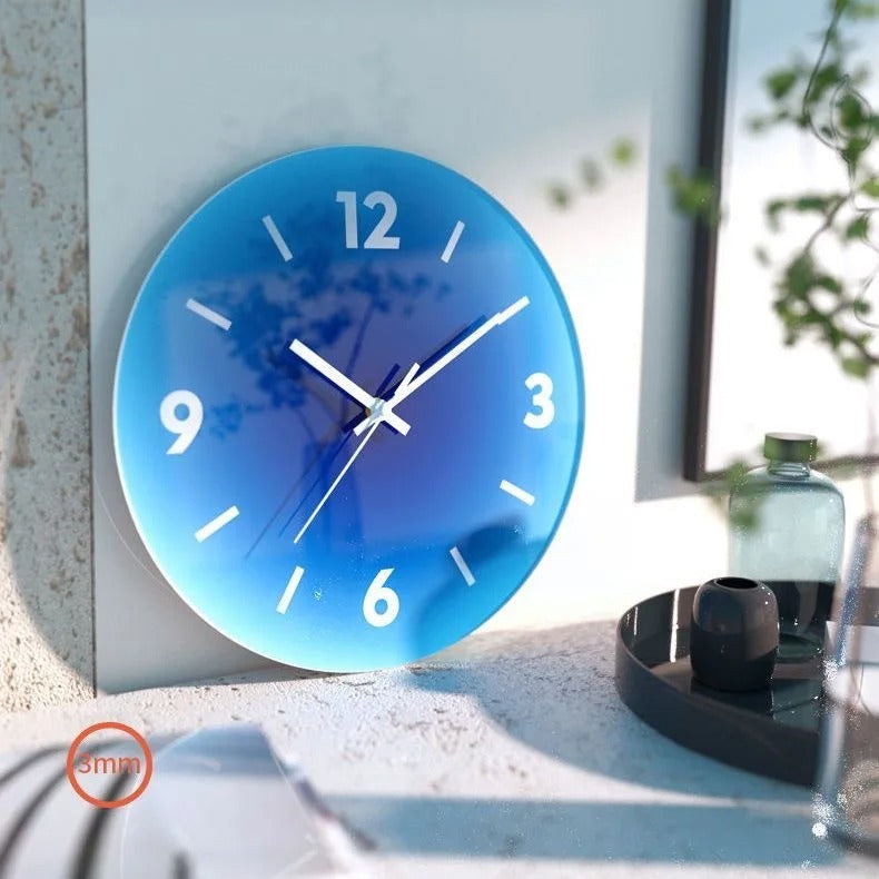 SUENTA Wanduhr Transparenten Glasziffe Leises Uhrwerk Materialien