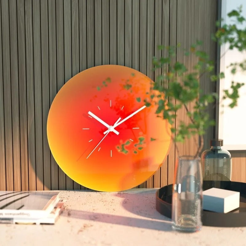 SUENTA Wanduhr Transparenten Glasziffe Leises Uhrwerk Materialien
