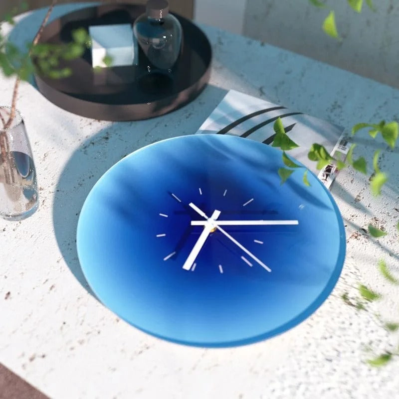 SUENTA Wanduhr Transparenten Glasziffe Leises Uhrwerk Materialien