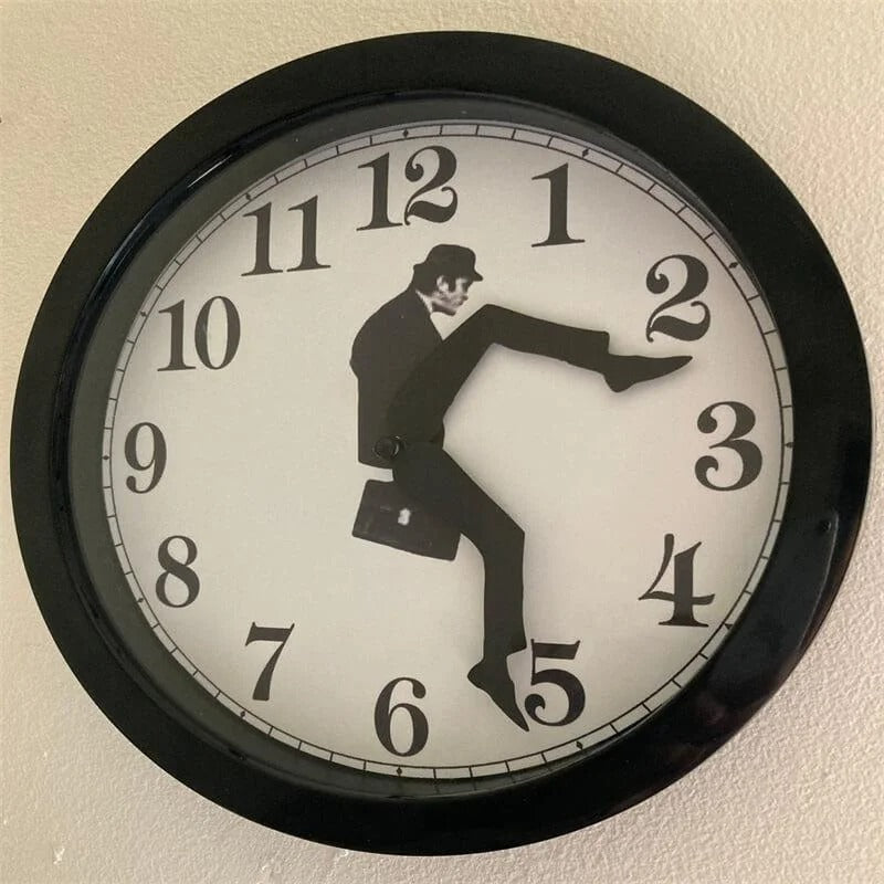 SUENTA Wanduhr Silly Walk-Design ABS-Material Originelle Note