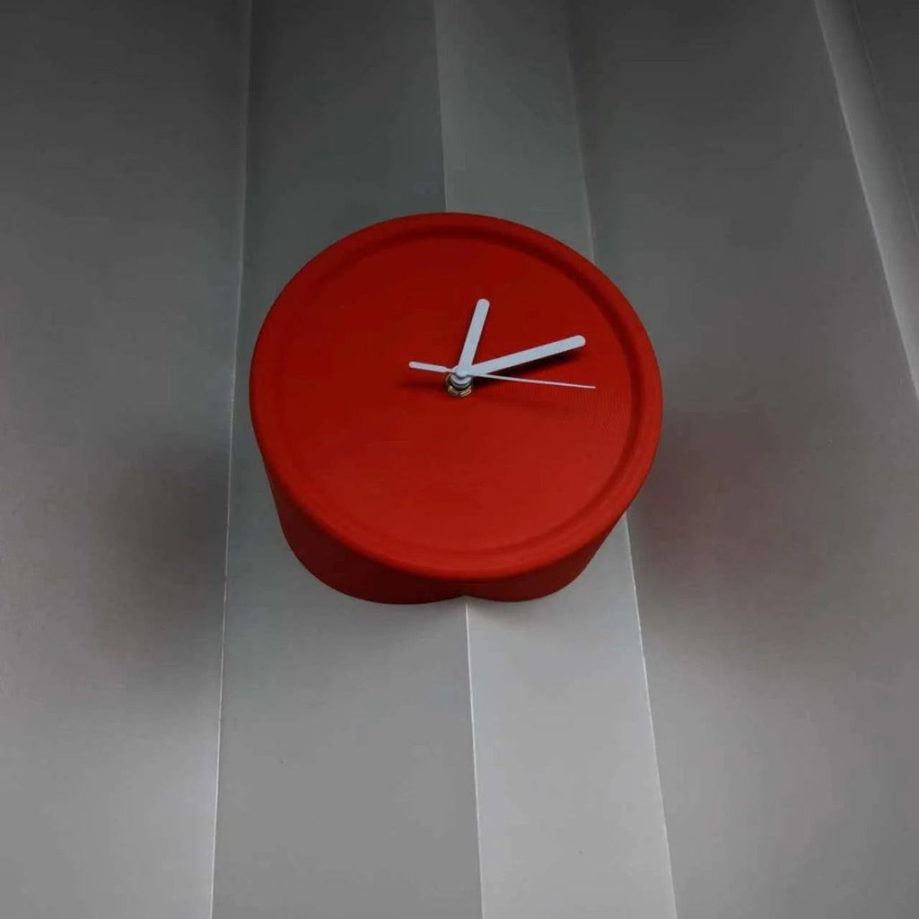SUENTA Cornetto Wanduhr Wand-Eckuhr Umweltfreundlichem Material Kompakt Rot Äußere Ecke