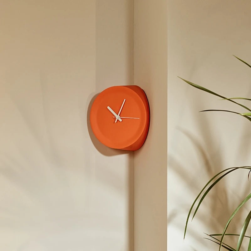 SUENTA Cornetto Wanduhr Wand-Eckuhr Umweltfreundlichem Material Kompakt Blau Äußere Ecke