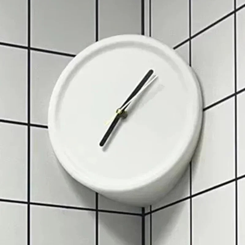 SUENTA Cornetto Wanduhr Wand-Eckuhr Umweltfreundlichem Material Kompakt
