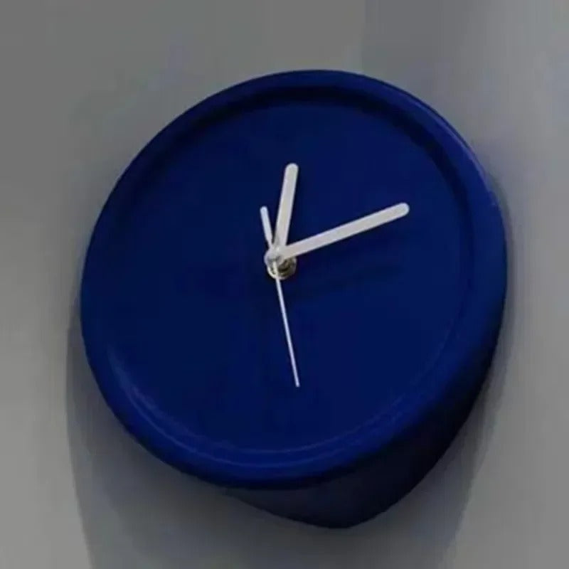 SUENTA Cornetto Wanduhr Wand-Eckuhr Umweltfreundlichem Material Kompakt Blau Innenecke
