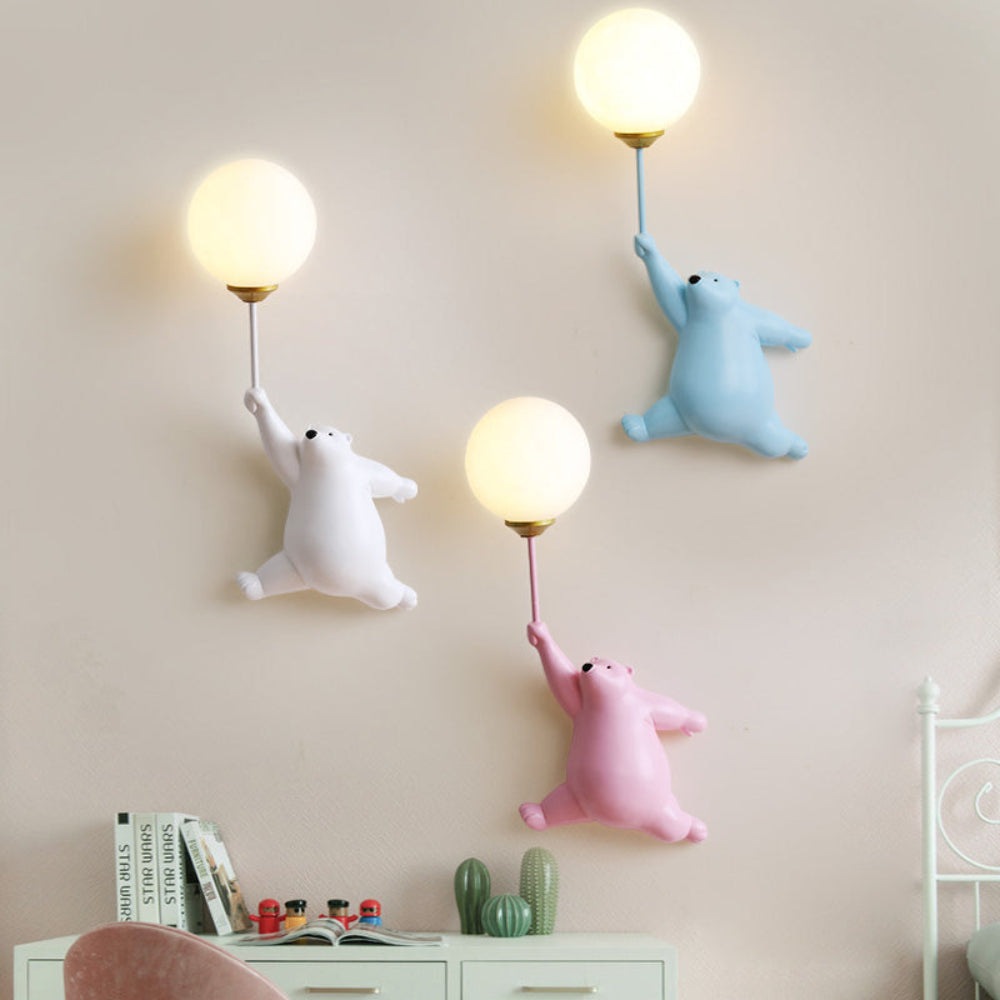 SUENTA Wandlampe Bär Ballon Mit Sanftem Licht Für Kinderzimmer