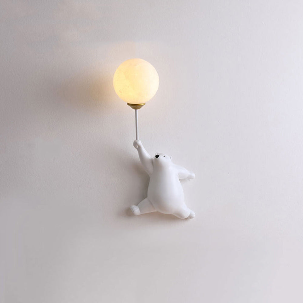 SUENTA Wandlampe Bär Ballon Mit Sanftem Licht Für Kinderzimmer Weißer Bär rechte Hand