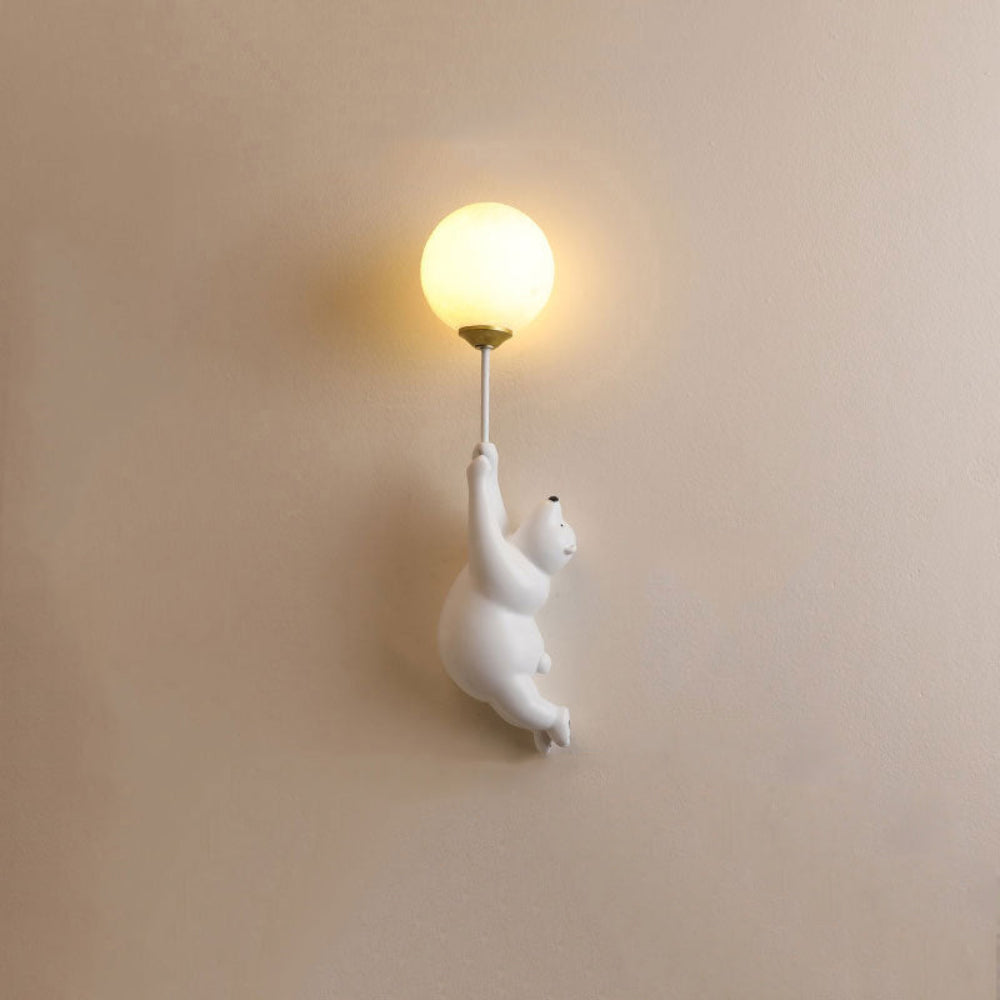 SUENTA Wandlampe Bär Ballon Mit Sanftem Licht Für Kinderzimmer Weißer Bär beide Hände
