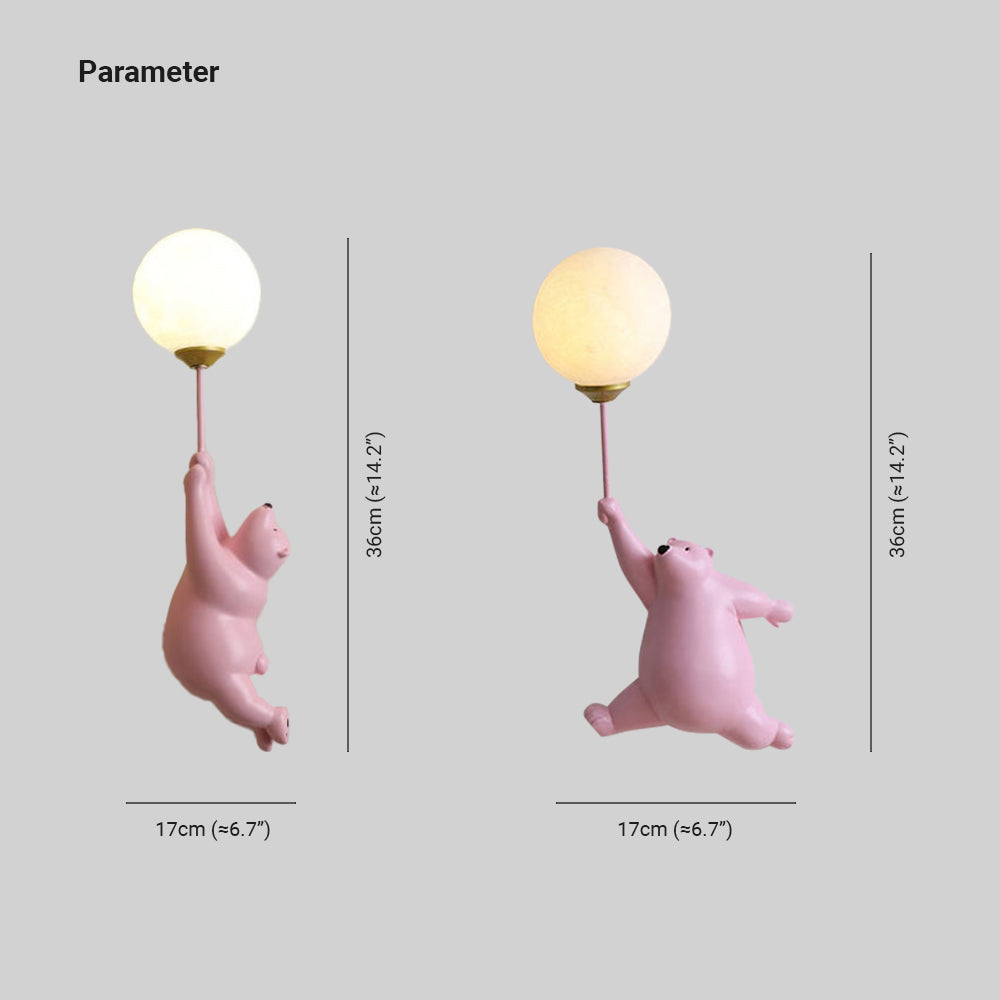 SUENTA Wandlampe Bär Ballon Mit Sanftem Licht Für Kinderzimmer